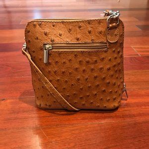 Ostrich Leather Crossbody Handbag